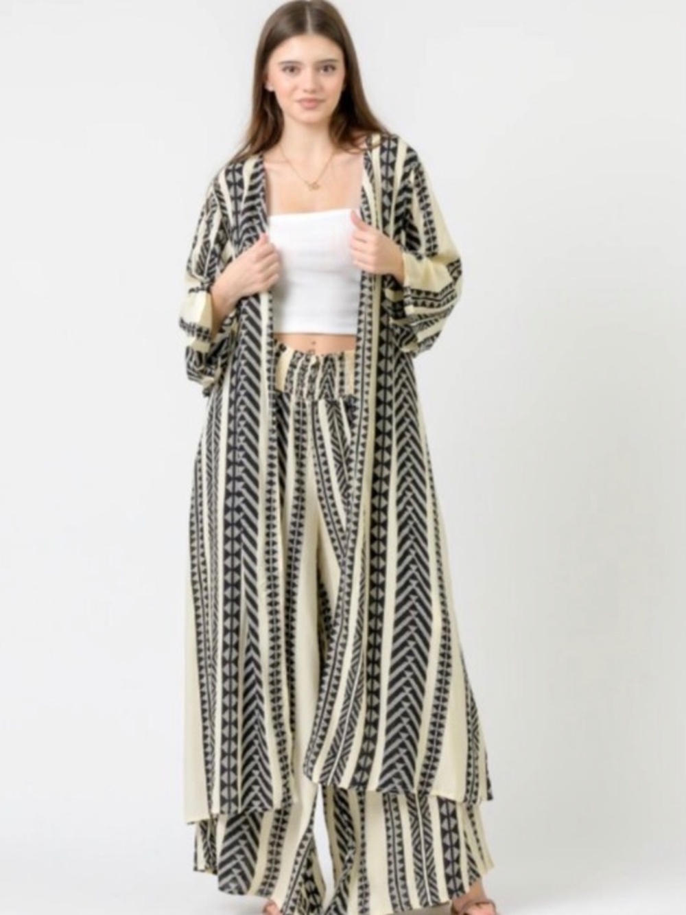 🆕 Rhea Print Long Jacket w/Aztec Print size L/Xl